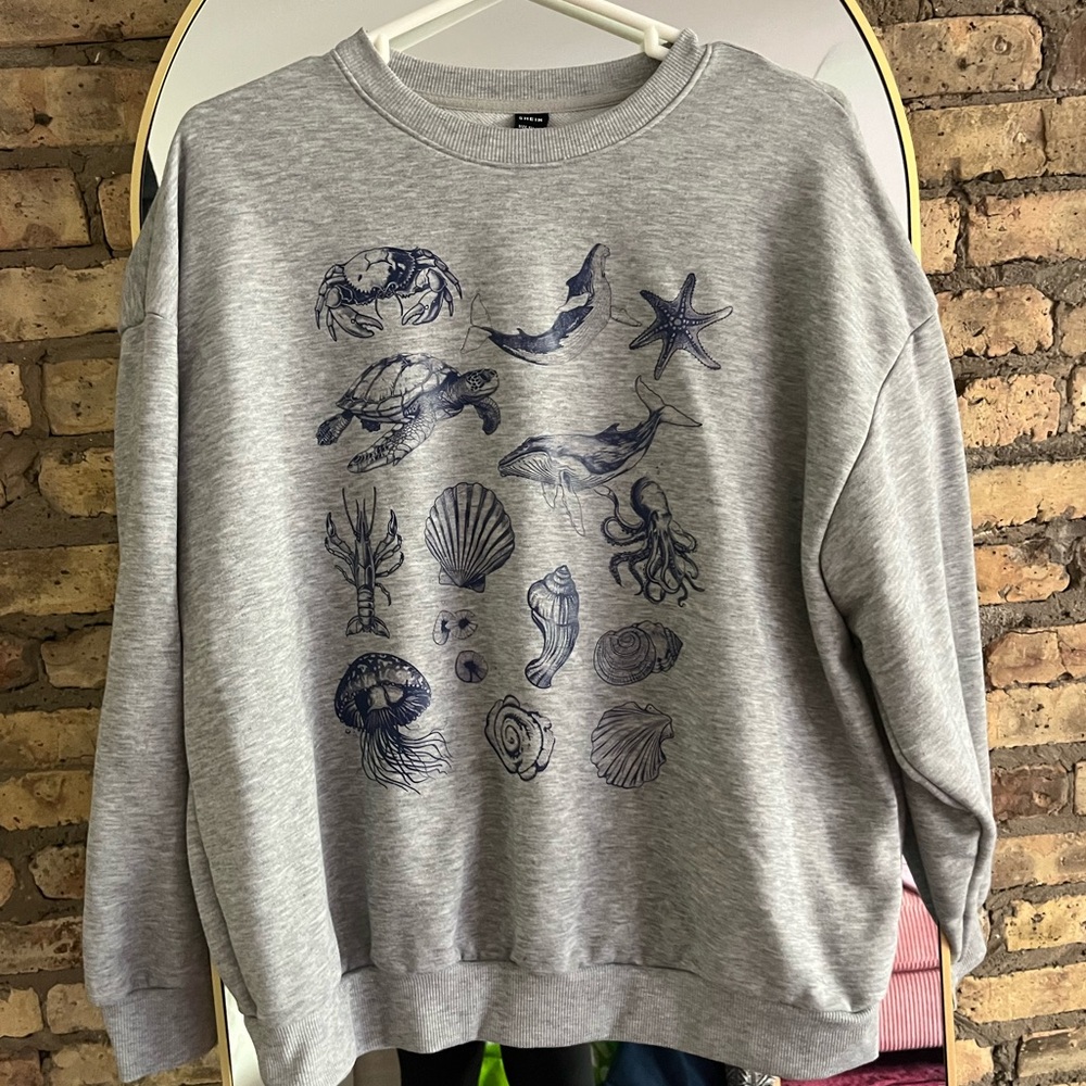 Nautical sea creature crew neck
